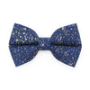 Cat Bow Tie - "Starry Night" - Gold & Blue Bow Tie for Cat / Winter, Wedding, Solstice, Holiday, Hanukkah / Cat + Small Dog Bowtie