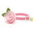 Cat Collar + Flower Set - "Velvet - Ballet Pink" - Classic Pink Velvet Cat Collar w/ Baby Pink Felt Flower (Detachable) / Cat, Kitten + Small Dog Sizes