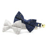 Cat Bow Tie - "Starry Night" - Gold & Blue Bow Tie for Cat / Winter, Wedding, Solstice, Holiday, Hanukkah / Cat + Small Dog Bowtie