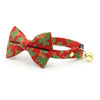 Bow Tie Cat Collar Set - "Crimson Berry" - Christmas Holiday Red Holly Cat Collar with Bow Tie / Cat, Kitten, Small Dog Sizes