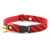 Cat Collar - "Festive Cranberry" - Candy Striped Red Cat Collar / Christmas, Holiday, Valentine's Day / Breakaway Buckle or Non-Breakaway / Cat, Kitten + Small Dog Sizes