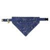 Cat Collar - "Starry Night" - Gold & Blue Cat Collar / Winter, Solstice, Hanukkah, Wedding, Space, Stars / Breakaway Buckle or Non-Breakaway / Cat, Kitten + Small Dog Sizes