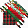 Holiday Cat Bandana - "Crimson Berry" - Christmas Red, Green & Gold Holly Bandana for Cat + Small Dog / Slide-On Over the Collar Bandana