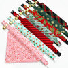 Holiday Cat Bandana - "Glittering Garland" - Mint Vintage Christmas Bandana for Cat + Small Dog / Slide-On Over the Collar Bandana