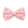 Holiday Cat Bow Tie - "Candy Christmas" - Pink Candy Cane Bow Tie for Cat / Christmas / Cat + Small Dog Bowtie