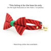 Holiday Cat Bow Tie - "Festive Cranberry" - Red Candy Striped Christmas Bow Tie for Cat / Dr. Seuss Vibes / Cat + Small Dog Bowtie