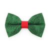 Holiday Cat Bow Tie - "Cedar Lodge" - Forest Pine Green Bow Tie for Cat / Christmas Tree / Cat + Small Dog Bowtie