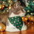 Holiday Cat Bandana - "Juniper" - Christmas Green & Gold Snowflake Bandana for Cat + Small Dog / Slide-On Over the Collar Bandana