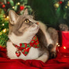 Holiday Cat Bow Tie - "Crimson Berry" - Christmas Red Holly Bow Tie for Cat / Berries / Cat + Small Dog Bowtie