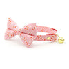 Bow Tie Cat Collar Set - "Candy Christmas" - Pink Holiday Candy Cane Cat Collar with Bow Tie / Cat, Kitten, Small Dog Sizes