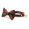 Holiday Cat Collar - "Telluride" - Red Green Black Christmas Plaid Cat Collar / Breakaway Buckle or Non-Breakaway / Cat, Kitten + Small Dog Sizes