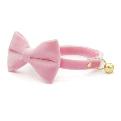 Cat Collar - "Velvet - Ballet Pink" - Classic Pink Velvet Cat Collar / Breakaway Buckle or Non-Breakaway / Cat, Kitten + Small Dog Sizes