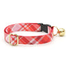 Cat Collar and Bunny Ear Bow Set - "Hot Date" - Pink & Red Plaid Cat Collar w/ Matching Bunny Bow Tie / Tie-On Scarf / Cat, Kitten + Small Dog Sizes