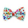 Cat Bow Tie - "Morning Song" - Mint Robin's Egg Blue Floral Bow Tie for Cat / Spring, Easter + Summer / Cat + Small Dog Bowtie