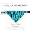 Cat Bandana - "Geometric Forest" - Green, Blue & Teal Bandana for Cat + Small Dog / Slide-On Over the Collar Bandana