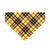 Cat Bandana - "Iconic" - Yellow Tartan Plaid Bandana for Cat + Small Dog / Slide-On Over the Collar Bandana