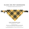 Cat Bandana - "Iconic" - Yellow Tartan Plaid Bandana for Cat + Small Dog / Slide-On Over the Collar Bandana