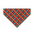 Cat Bandana - "Bonfire Blaze" - Red, Blue & Green Plaid Bandana for Cat + Small Dog / Winter + Fall / Slide-On Over the Collar Bandana