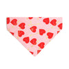 Valentine's Day Cat Bandana - "Lovestruck" - Pink & Red Cupid Hearts Bandana for Cat + Small Dog / Slide-on Bandana / Over-the-Collar