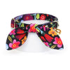 Cat Collar and Bunny Ear Bow Set - "Midnight Garden" - Black Floral Cat Collar w/ Matching Bunny Bow Tie / Tie-On Scarf / Cat, Kitten + Small Dog Sizes