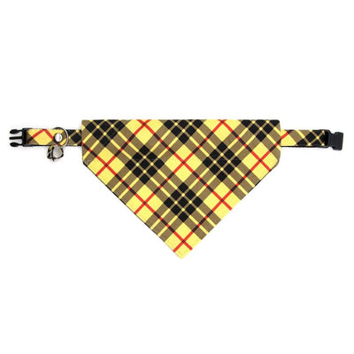 Cat Collar - "Iconic" - Yellow Plaid Cat Collar / Breakaway Buckle or Non-Breakaway / Cat, Kitten + Small Dog Sizes