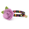 Cat Collar - "Midnight Garden" - Black Floral Cat Collar / Breakaway Buckle or Non-Breakaway / Cat, Kitten + Small Dog Sizes