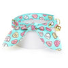 Cat Collar and Bunny Ear Bow Set - "Conversation Hearts - Mint" - Valentine's Day Candy Hearts Cat Collar w/ Matching Bunny Bow Tie / Tie-On Scarf / Cat, Kitten + Small Dog Sizes