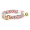 Cat Collar and Bunny Ear Bow Set - "Conversation Hearts - Pink" - Valentine's Day Candy Hearts Cat Collar w/ Matching Bunny Bow Tie / Tie-On Scarf / Cat, Kitten + Small Dog Sizes