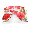 Cat Collar and Bunny Ear Bow Set - "Roses" - Red Floral Rose Cat Collar w/ Matching Bunny Bow Tie / Tie-On Scarf / Cat, Kitten + Small Dog Sizes