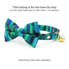 Cat Bow Tie - "Geometric Forest" -  Green & Teal Bow Tie for Cat / Cat + Small Dog Bowtie