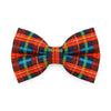 Cat Bow Tie - "Bonfire Blaze" -  Red, Blue & Green Plaid Bow Tie for Cat / Winter, Fall, Preppy / Cat + Small Dog Bowtie