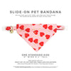 Valentine's Day Cat Bandana - "Lovestruck" - Pink & Red Cupid Hearts Bandana for Cat + Small Dog / Slide-on Bandana / Over-the-Collar