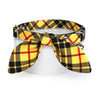 Cat Collar and Bunny Ear Bow Set - "Iconic" - Yellow Plaid Cat Collar w/ Matching Bunny Bow Tie / Tie-On Scarf / Cat, Kitten + Small Dog Sizes