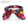 Cat Bow Tie - "Midnight Garden" - Black Floral Bow Tie for Cat / Tropical / Cat + Small Dog Bowtie