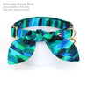 Cat Bow Tie - "Geometric Forest" -  Green & Teal Bow Tie for Cat / Cat + Small Dog Bowtie