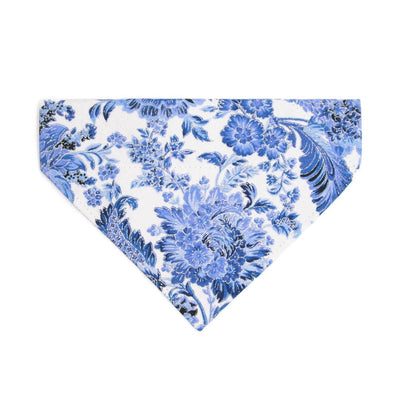 Cat Bandana - "Porcelain Paisley" - Floral Blue Bandana for Cat + Small Dog / Winter, Spring, Wedding / Slide-On Over the Collar Bandana