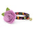 Cat Collar + Flower Set - "Midnight Garden" - Black Floral Cat Collar w/ Lavender Felt Flower (Detachable) / Cat, Kitten + Small Dog Sizes