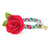 Cat Collar + Flower Set - "Morning Song" - Mint Floral Cat Collar w/ Fuchsia Felt Flower (Detachable) / Cat, Kitten + Small Dog Sizes