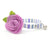 Cat Collar + Flower Set - "Indigo Sky" - Striped Cat Collar w/ Lavender Felt Flower (Detachable) / Cat, Kitten + Small Dog Sizes