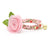 Cat Collar + Flower Set - "Posies" - Pink Floral Cat Collar w/ Baby Pink Felt Flower (Detachable) / Cat, Kitten + Small Dog Sizes