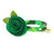 Cat Collar + Flower Set - "Irish Garden" - St. Patrick's Day Green Shamrock Cat Collar w/ Clover Green Felt Flower (Detachable) / Cat, Kitten + Small Dog Sizes