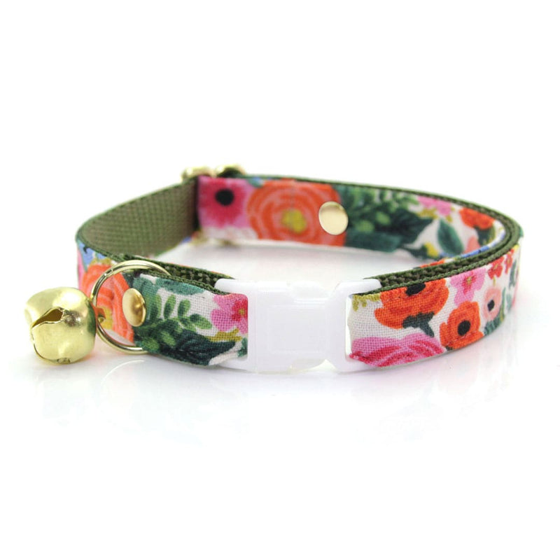 Cat Collar Rifle Paper Co Garden Party | Petite Rose Floral Breakaway  Collar in 1/2 Width