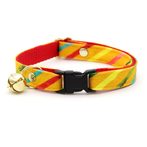 MBC Rack - (8-13 Inch) Pet Collar - "Saffron" - (BLACK BREAKAWAY Clasp / GOLD Hardware Accents / Round Metal Split Ring) - Sold As Configured - Final SALE