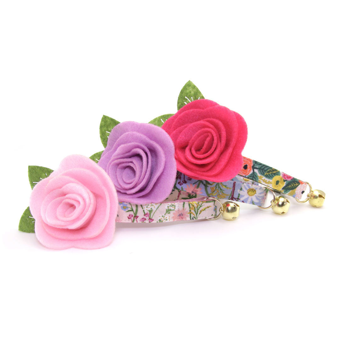 Cat Collar Rifle Paper Co Garden Party | Petite Rose Floral Breakaway  Collar in 1/2 Width
