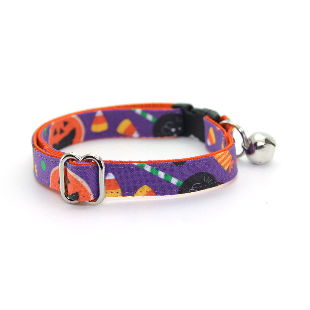 Fish Cat Collar Breakaway rainbow Fish black 