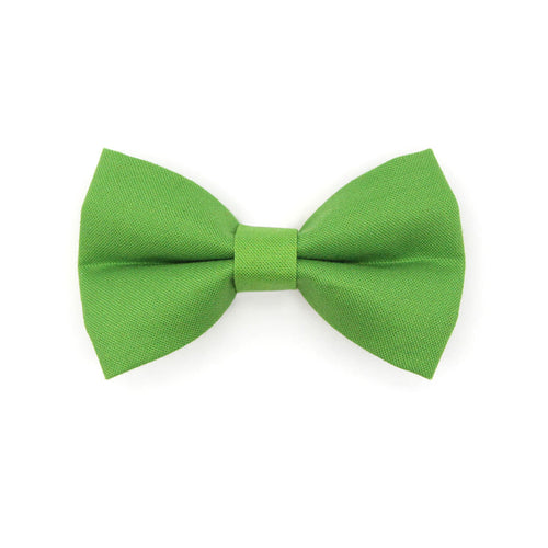 Pet Bow Tie - "Color Collection - Apple Green" - Solid Color Green Cat Bow Tie / Wedding Pet Bowtie / For Cats + Small Dogs (One Size)