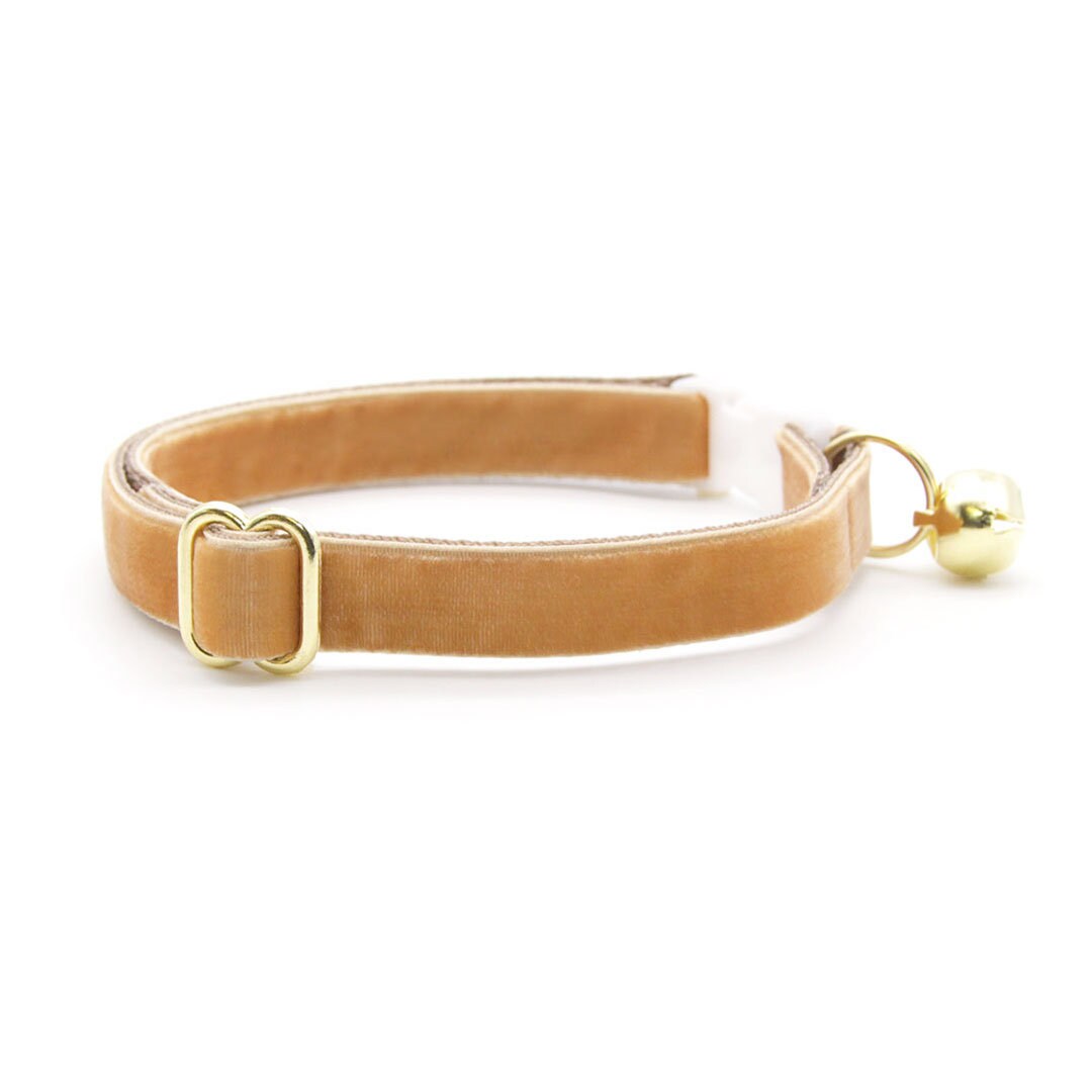 Cat Collar Velvet Caramel Light Brown Sugar Gold Velvet Cat Co