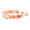 Cat Collar + Flower Set - "Gourd Times" - Pumpkin Cat Collar w/ Orange Felt Flower (Detachable)