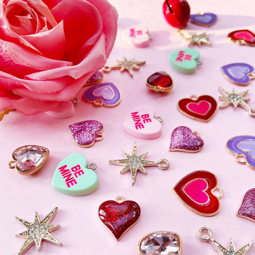 Light Pink Solid Heart Felt Embellishment - Valentine Felt - Bow