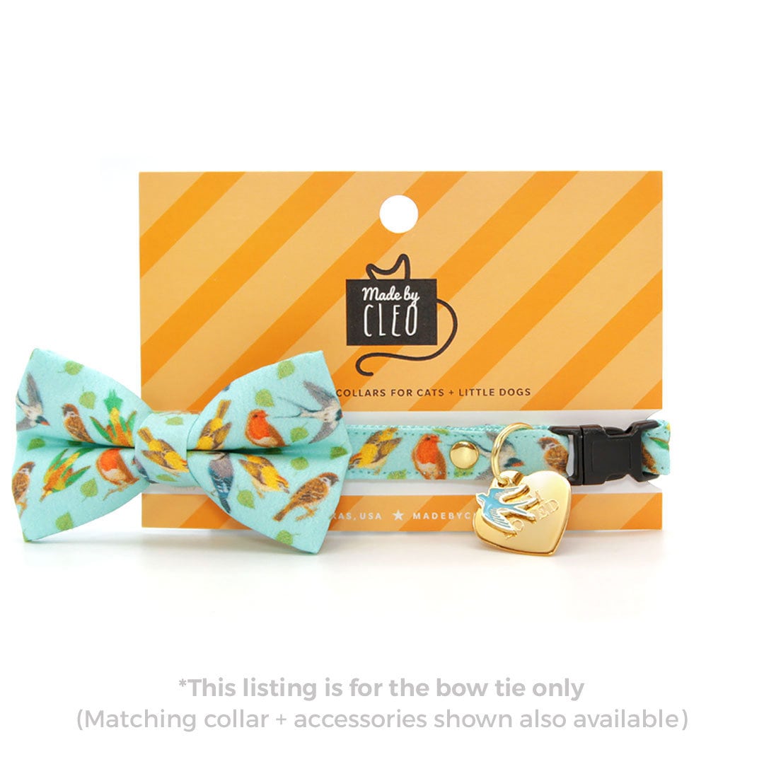 Fluffy Dog Collar Bow Tie -Classic Robin's Egg